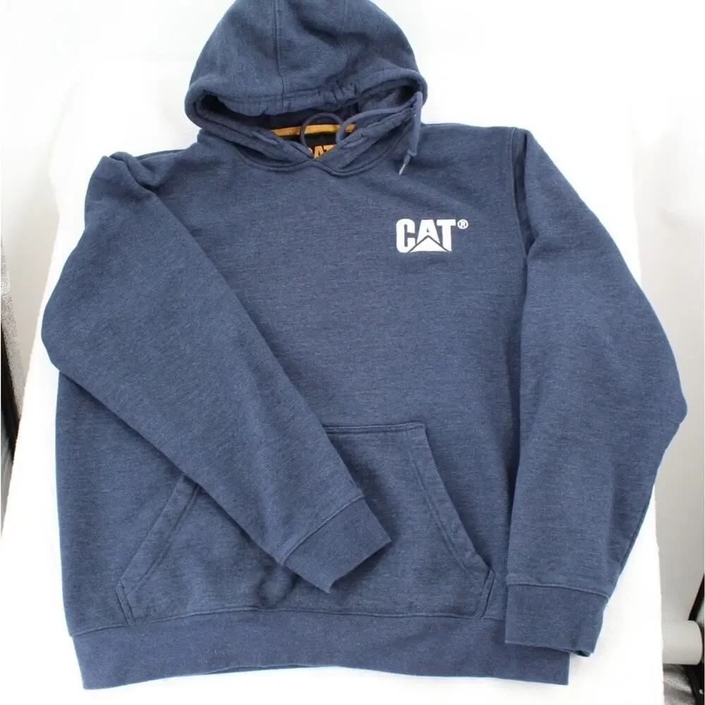 Caterpillar CAT Men’s Pullover Hoodie Embroidered Logo Kangaroo Pocket Workwear